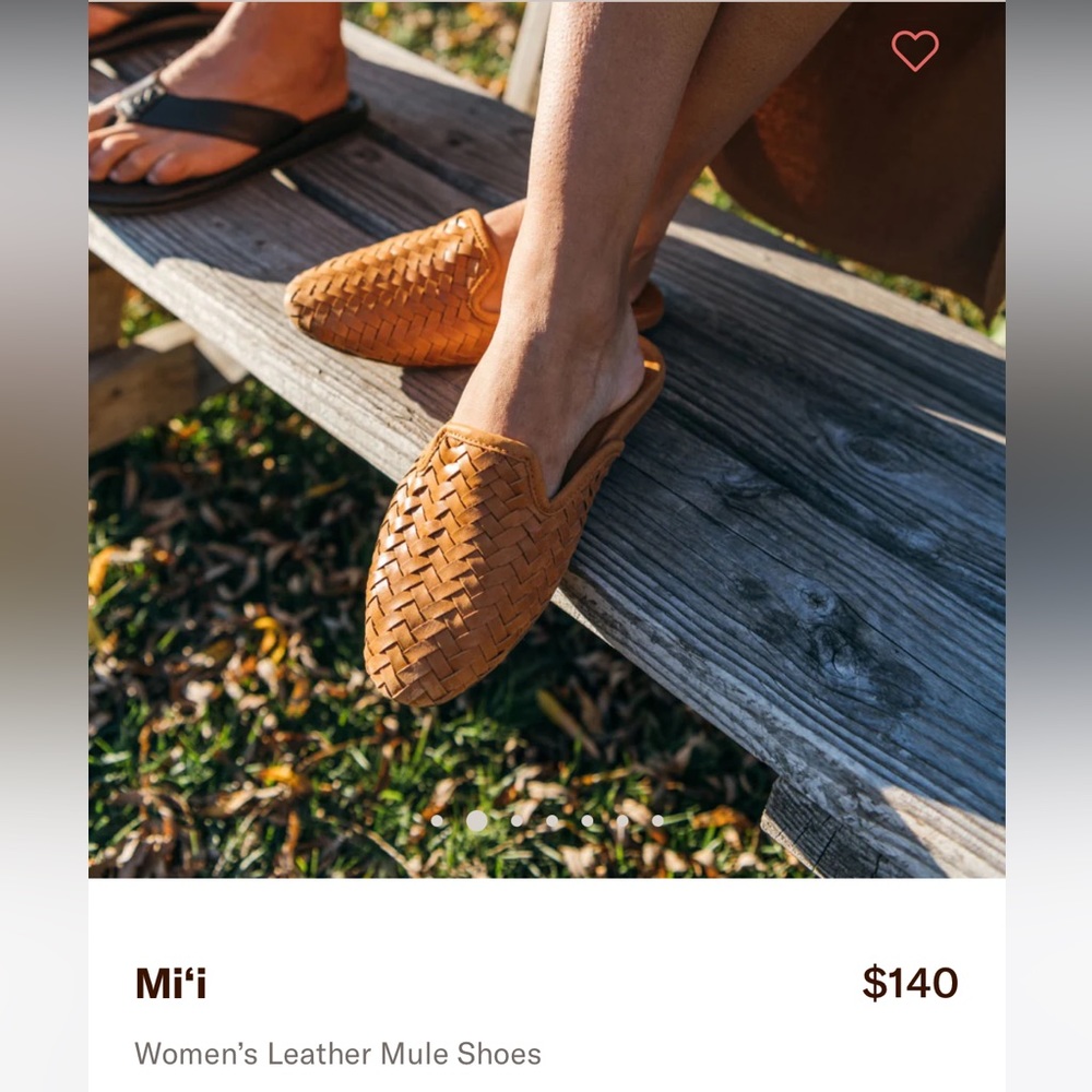 OluKai Mi’i leather mule. Color-Fox